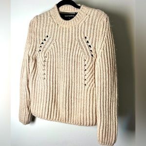 Ter en Bantine Wool & Alpaca Blend Tie Neck Sweater w/Satin Back Size 44 (M-L)